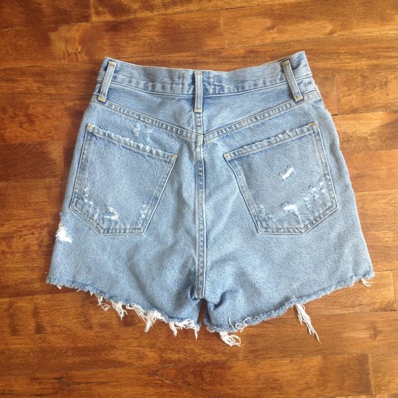 AGOLDE - High Waisted Distressed Cut-Off Shorts - Picture 7 of 13